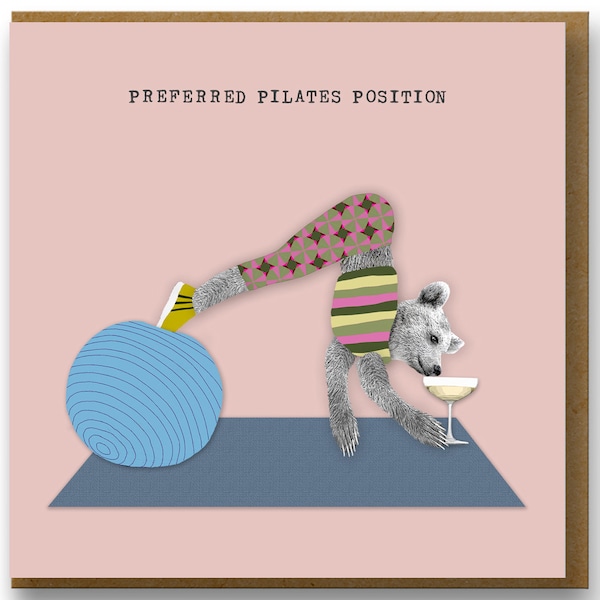 Funny card for a pilates fan, preferred pilates position