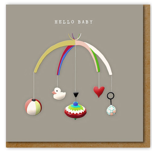 New baby card, Baby Congratulations Card, Hello baby card