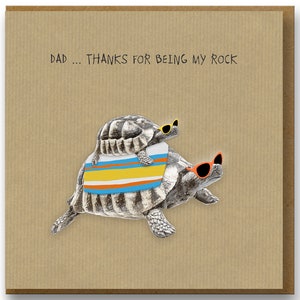 Father's Day card for supportive Dad, Thanks for being my Rock, Cute card for Dad
