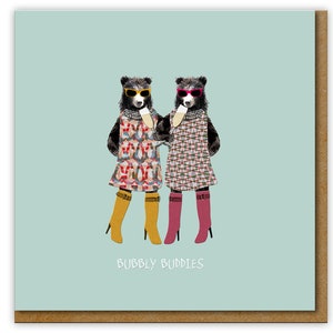 Funny Birthday card for her, Card for Prosecco friend, Bubbly buddies Birthday card, Funny fizz