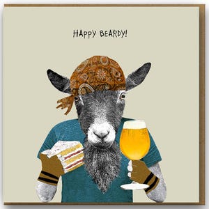 Funny Birthday card for man with beard, bearded man card, hipster card