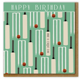 Birthday card for cricketer,  Cricket Birthday card, Cricket Mad