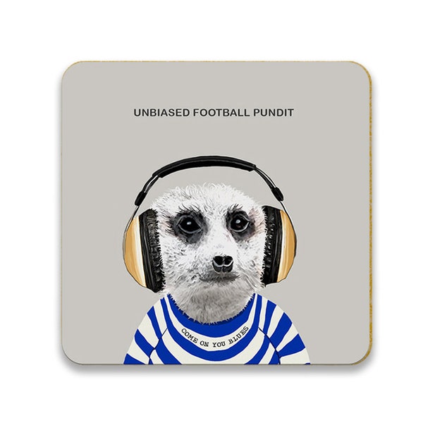 Funny Coaster for blues fan, Stocking filler, funny football pundit coaster, Novelty gift for a football fan, Postable gift