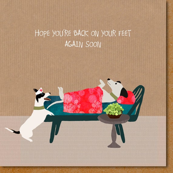 Get Well Soon Card for Dog Lover Etsy Canada