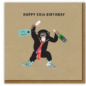 Funny Age 50 Birthday, Happy 50th Birthday, Party Animal