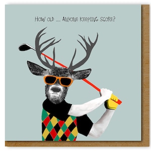 Funny Birthday card for a golfer, golf card for him
