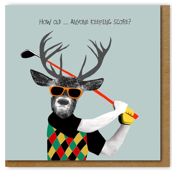 Funny Birthday card for a golfer, golf card for him