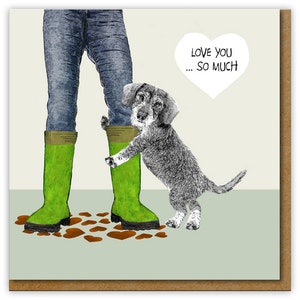 Funny Love Card for dog lover.  Valentines Card, Anniversary Card and General Sharing the Love
