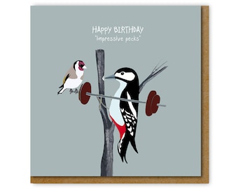 Impressive pecks Birthday Card, Card for a gym goer, Funny card for him, personal trainer