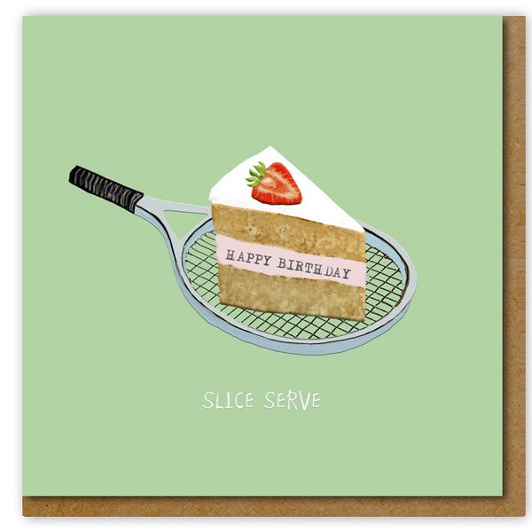 Slice Serve Birthday card, Card for a tennis lover