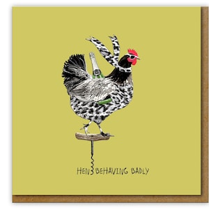 Funny card for her, Hens behaving badly Birthday card
