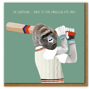 Funny card for cricket fan, Back to the pavilion Birthday card