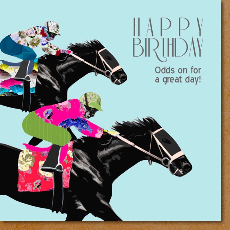 Horse Racing Birthday Card Etsy