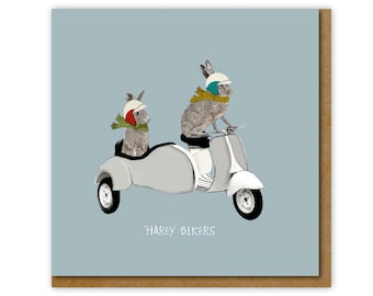 Harey Bikers Birthday card, Funny card, Funny card for foodie or Biker