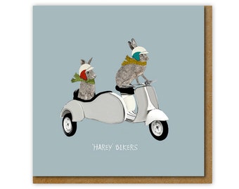 Harey Bikers Birthday card, Funny card, Funny card for foodie or Biker