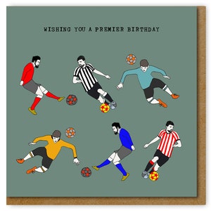 Birthday card for football fan, Wishing you a premier birthday card, Football themed card, Premier League