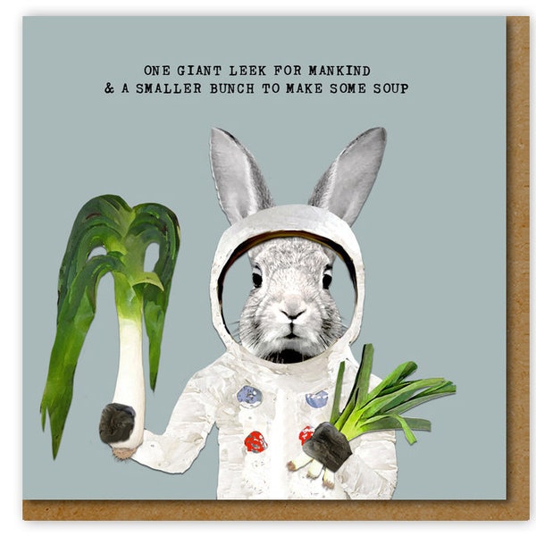 Funny card for gardener or allotment owner, One giant leek....Birthday card, Funny card for astronomy fan