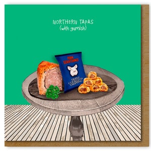 Funny card for Northerner, Northern Tapas Birthday Card