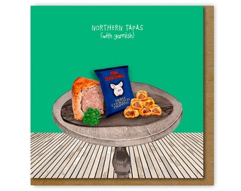 Funny card for Northerner, Northern Tapas Birthday Card