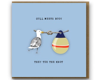 Funny wedding card, Nautical themed Wedding card, Modern wedding card