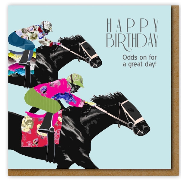 Horse Racing Birthday card