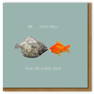 Funny Father's Day card, Dad....you're brill  from the Golden Child,  Funny Birthday card for Dad