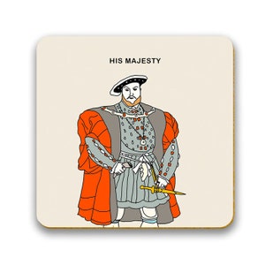 Funny Coaster for Him, Stocking filler, his majesty coaster, Postable gift, Novelty coaster for the boss