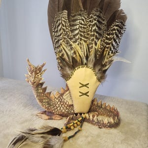 Large Turkey - Patterned Turkey & Chicken Feathers - Handmade Smudging Fan - Altar Decoration