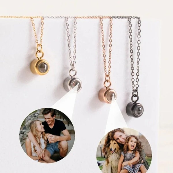 Personalized Bubble Projection Necklace, Customized Photo Projection Necklace, Memorial Pendant, Picture Inside Jewelry, Gifts for Her