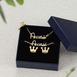 Joyas para niños, collares para bebés, pendientes de oro para bebés, regalo de Navidad para bebés, pendientes para bebés, pendientes con nombre, joyas con nombre hechas a medida