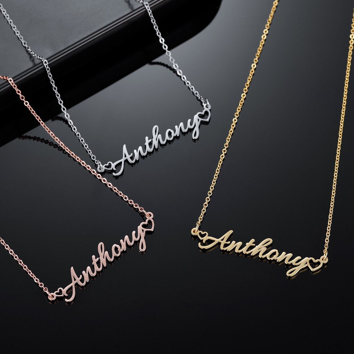 Nameplate necklace real gold Clearance