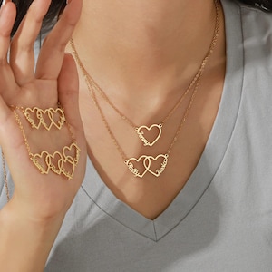 Familien Name Halskette, Benutzerdefinierte Herz Halskette, Mehrere Name Schmuck, Geschenk für Mama, Enkel Halskette, personalisierte Geschenk für Sie