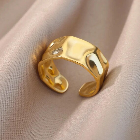 Gold Plated Rings Stainless Steel Rings Gold Chunky Ring 9 Different Designs Silver Ring Heart Ring Best Friend Gift WATERPROOF RING Etsy