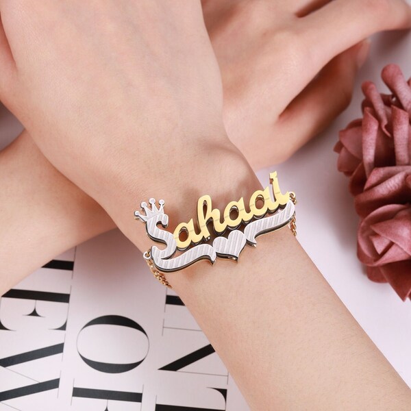 Name Plate Bracelet Etsy
