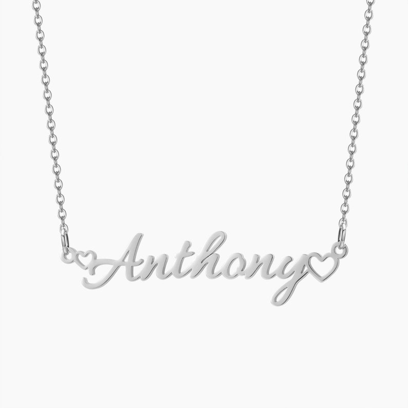 Custom Real 14K Gold Name Necklace Nameplate Necklace With Etsy