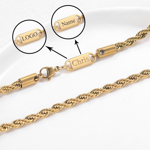 Custom Rope Chain Personalized Name 