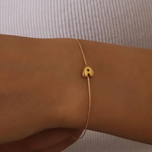 Pulsera inicial, pulsera con letras de burbujas, dije de letra personalizado, pulseras de la amistad, joyas que no se deslustran, regalos de Navidad para mejores amigas