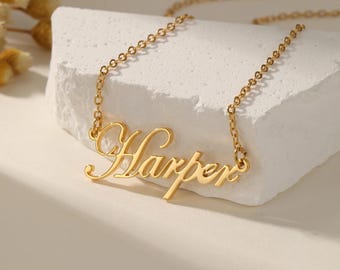 Personalisierte Name Halskette: Zierliche Edelstahl Schmuck Geschenk