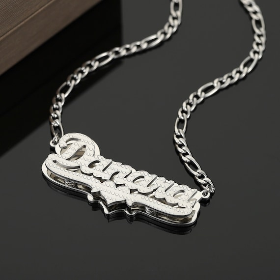 Buy Name Necklace Double Name Plate Name Plate Nameplate Necklace Custom  Nameplate Free Shipping Online in India - Etsy