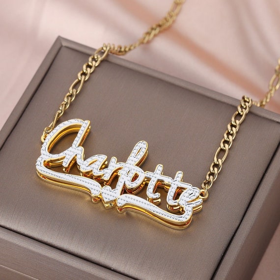 Double Name Plate Necklace Big 