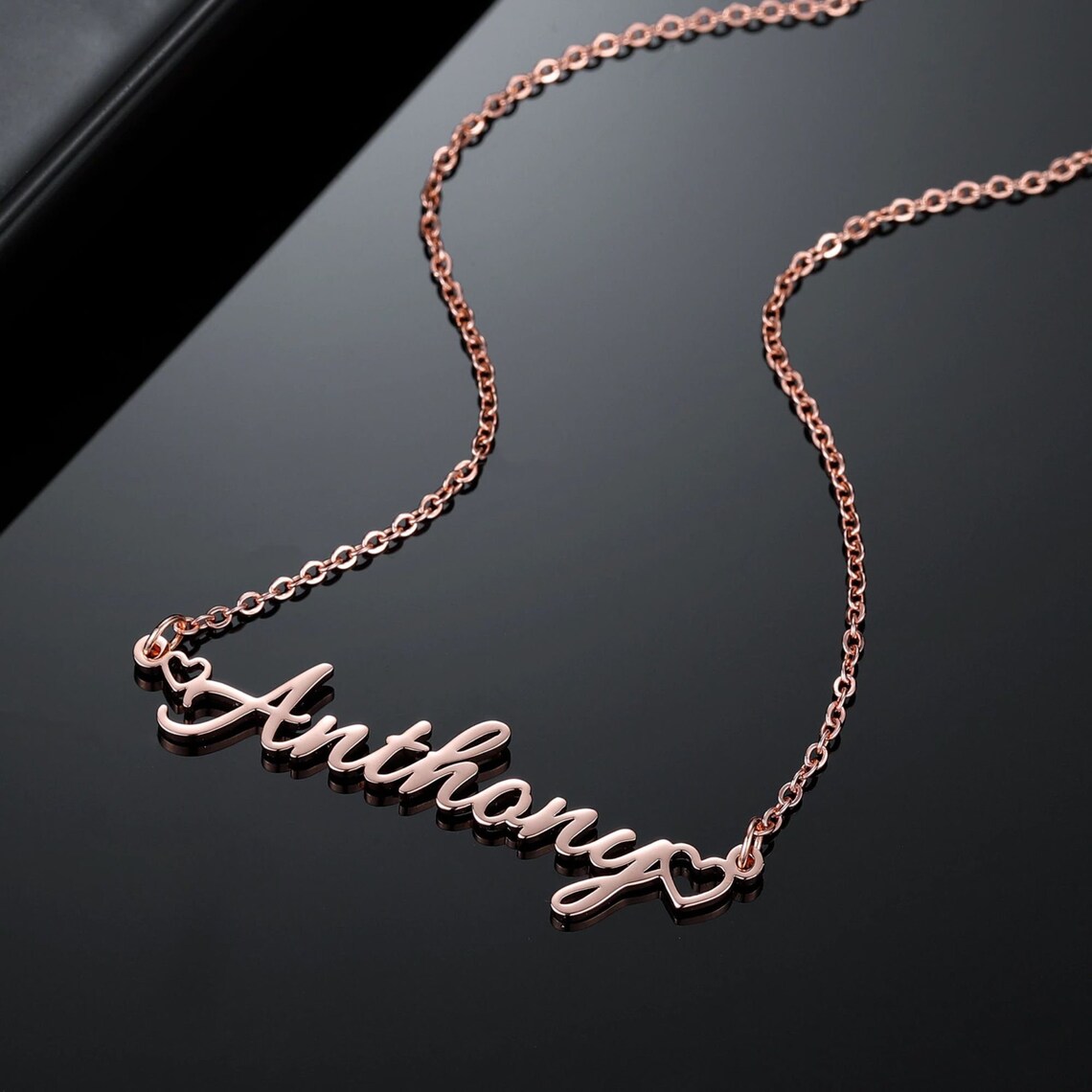 Custom Real 14K Gold Name Necklace Nameplate Necklace With Etsy