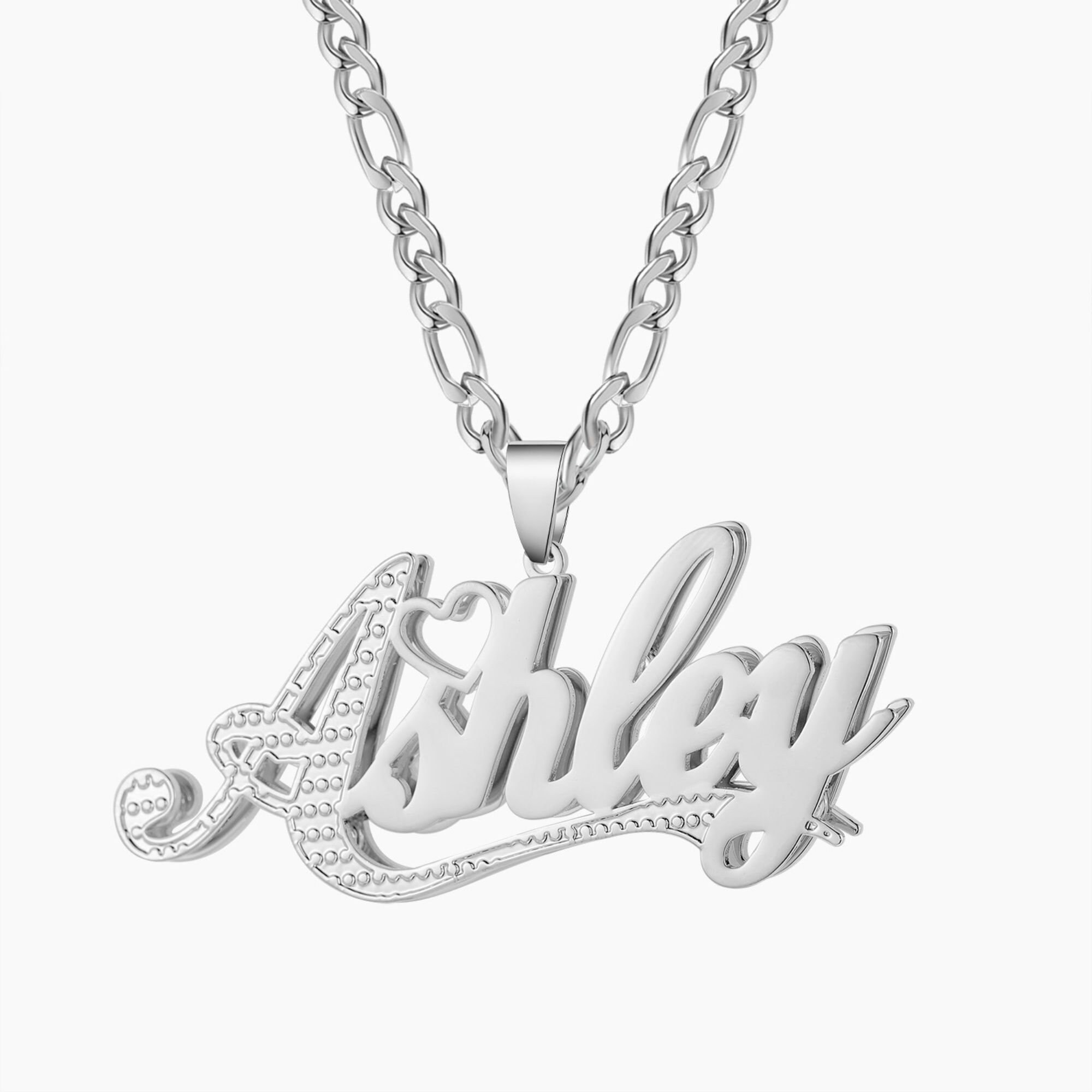 14K Gold Name Plate Necklace Double Plated Name Necklace Etsy