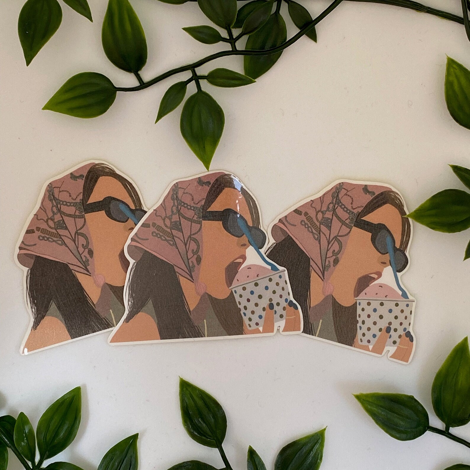 Olivia Rodrigo Eating Strawberry Icecream Sticker Deja Vu Mv Etsy