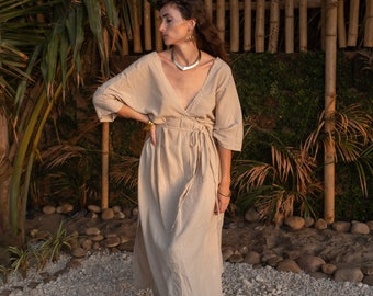 Boho Style Free Size Comfy White Natural Raw Silk Ahimsa Long Maxi Wedding  Woman Dress