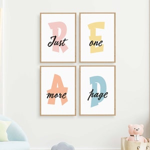 Kids Reading Posters, Pastel Reading Posters, Reading Corner Print, Reading Posters for Classroom, Reading Print, Printable Reading Poster
