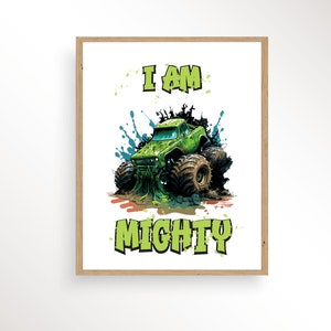 Watercolor Monster Truck Poster,  Monster Truck print, Boys Birthday Gift, Monster Truck Party Print, Nursery Wall Art,  Monster Truck