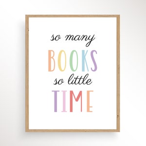 So Many Book So Little Time, Reading Corner Poster, Reading Nook Poster, Classroom Reading Corner, Reading Corner Print, Reading Quotes
