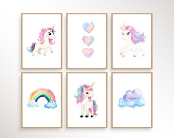 Unicorn Wall Art, Printable Unicorn Art, Unicorn Prints for Girls Bedroom, Unicorn Prints, Pink Unicorn, Nursery Unicorn Art, Nursery decor