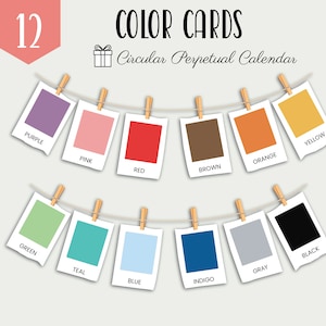 Color Cards, Color Flascards Set Of 12, Montessori flashcards, Pre-School Color Cards, Educational Printable Cards, Colours Cards for Kids