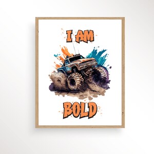 Monster Truck, Watercolor Monster Truck, Boys Nursery Decor, Monster Truck Print, Toddler Decor, Monster Truck Digital Poster, Nursery Decor